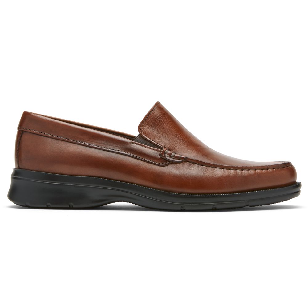 Rockport Men's Palmer Venetian Slip-Ons Loafers - Cognac - USA (4610IADHX)